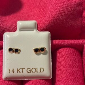14k Gold Sunglasses Stud Earrings